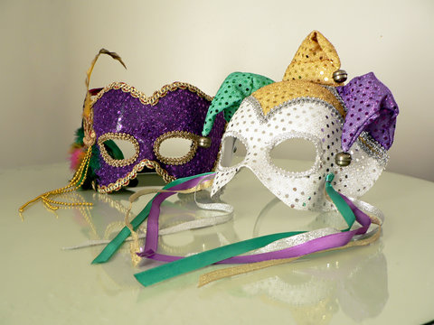 carnival masks on glass 3