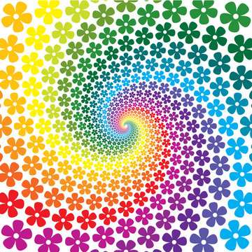 Colorful Flower Spiral Background Stock Vector