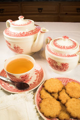 traditional tea time with biscuits