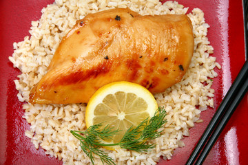 Lemonade Chicken on Brown Rice
