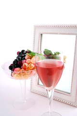 Isolated Grapes In a Glass