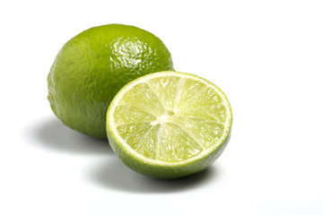 Limes on white background 