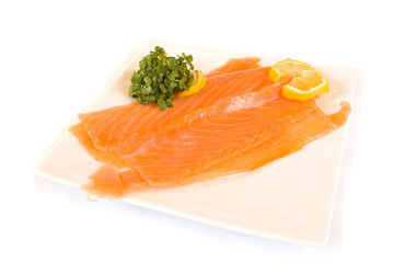 Smoked Salmon with lemon and cress