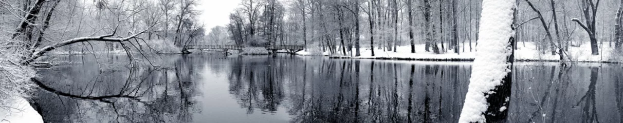 Papier Peint photo Hiver Lac en panorama d& 39 hiver