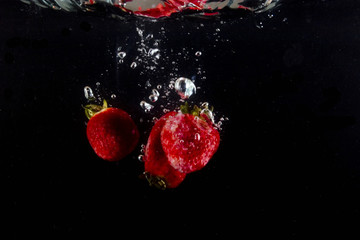 Strawberry water splash