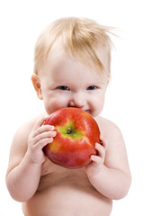 Baby and apple