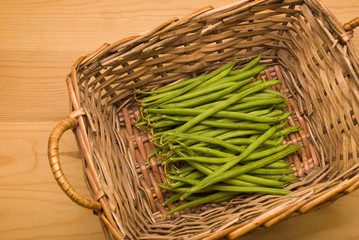basket of green bobby beans