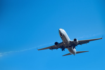 Fototapeta na wymiar Komercyjne minut przed lądowaniem Airliner