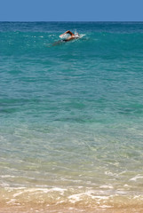 Fototapeta na wymiar pływak w St Barth, Karaiby