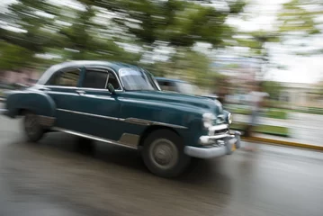 Afwasbaar Fotobehang Cubaanse oldtimers Cuba