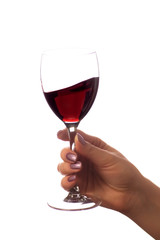 glass of red wine (isolated on white)