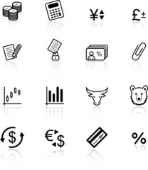 black finance icons