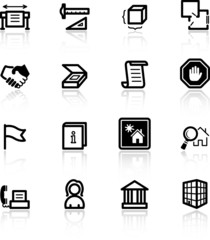 black building icons