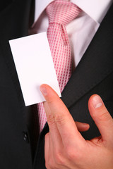 businessman`s hand with card