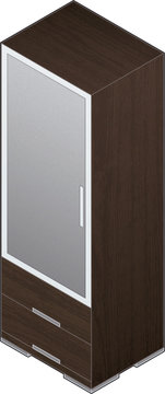 Modern Style Large Wooden Closets with aluminum finish