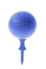 Blue Golf Ball on Tee