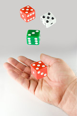 Hand and a set of dice