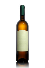 white wine bottle with empty label