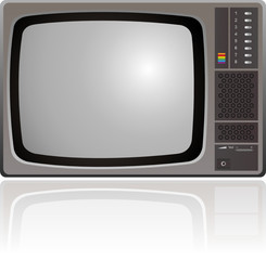 Old Colour Television isolated on a white background