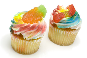 Colorful party cupcakes