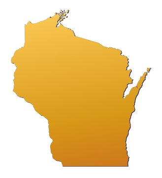 recommend clip art: Wisconsin (USA) map filled with orange gradient