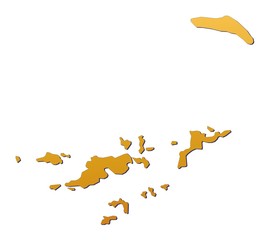 British Virgin Islands map filled with orange gradient