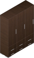 Modern Style Large Wooden Wardrobe with aluminum finish