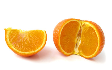 Mandarin orange without seeds isolated on white background