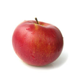 Apple red perfect wet with drops 