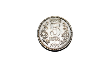 Five Rupees coin front side