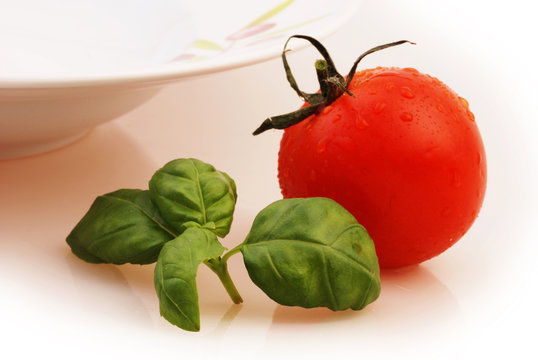 tomate mit basilikum