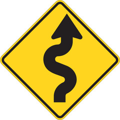 Road Sign - Curves ahead Warning