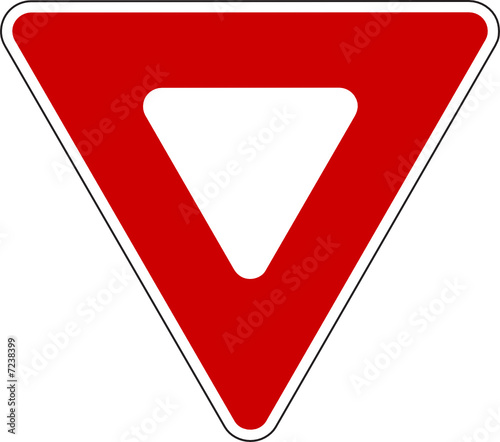 "Vector illustration of Yield sign isolated on pure white" Stock image