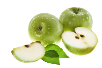 Still-life with green apples
