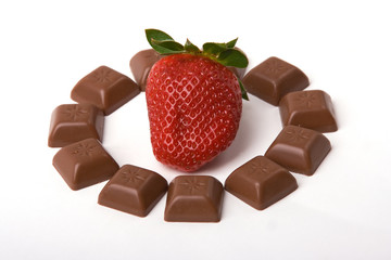 chocolate around strawberry
