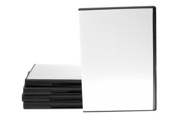 blank case DVD / CD and disk on white background