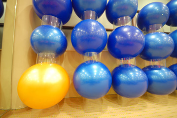 Naklejka premium pilates balls in fitness club