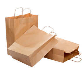 three ecological paper bags