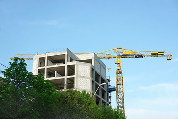 crane and building