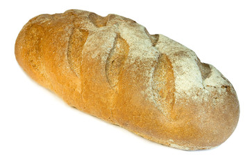 wheaten bread on white background