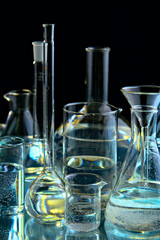 collection of the chemical flasks