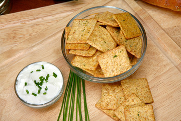 Sour Cream and Chive Flavored Crackers