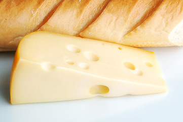 fresh and tasty slice of cheese and bread