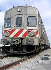 Obraz premium Low perspective train