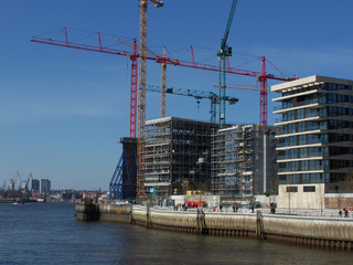 Baukräne in der Hamburger Hafencity