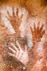 Ancient cave painting in Patagonia, Argentina.