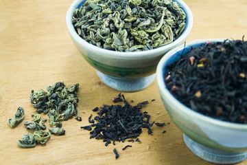 green and black tea