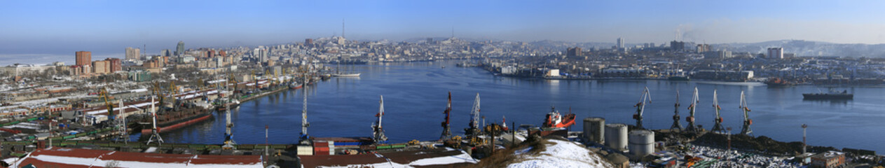Vladivostok, panarama of Golden Horn Bay