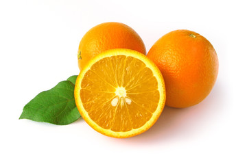 Oranges isolated on white background
