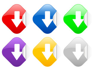 arrow down square stickers